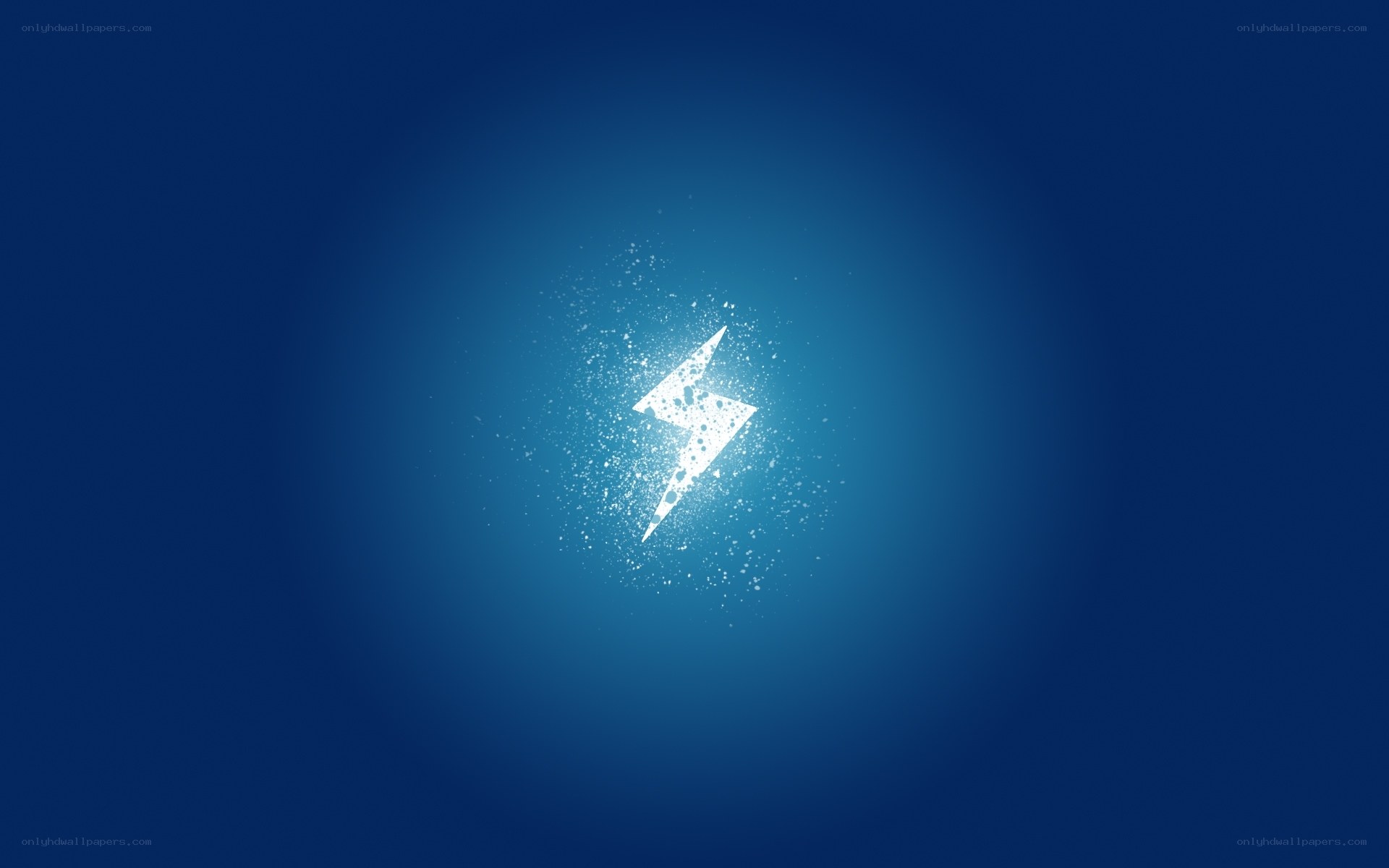 white lightning bolt on blue
