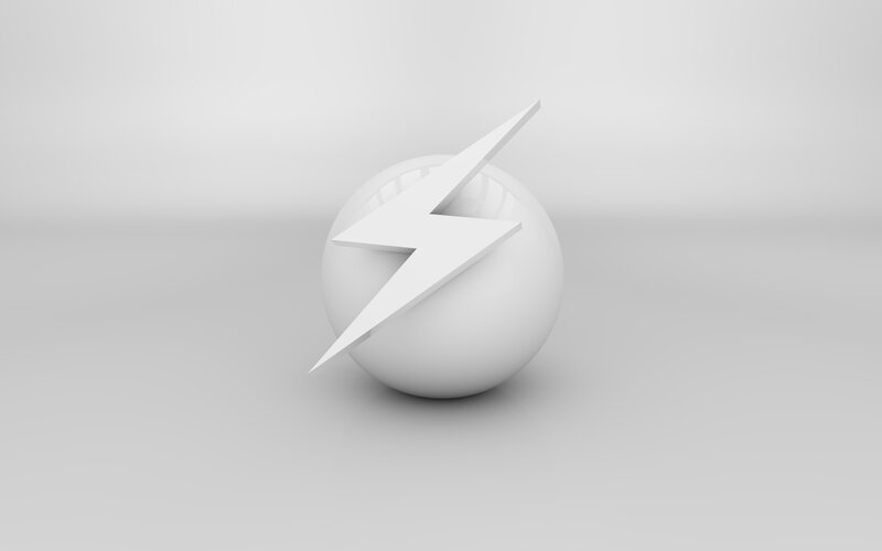 white lightning bolt sphere