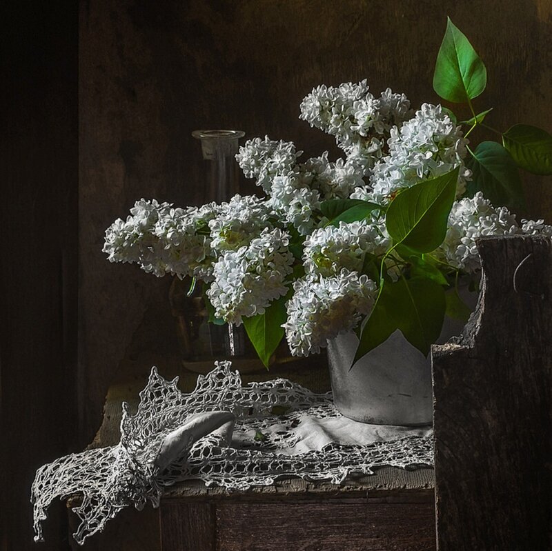 White Lilac Bouquet — Dramatic