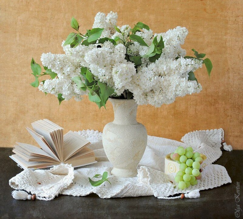 White Lilac Bouquet — Serene, Photograph, Book