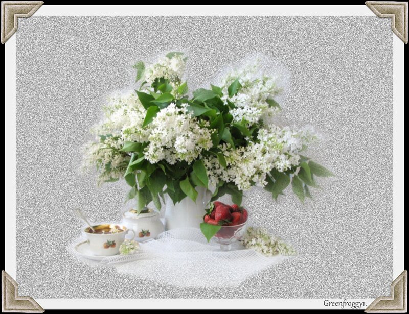 White Lilac Bouquet — Serene, Spring, Photograph, Strawberries