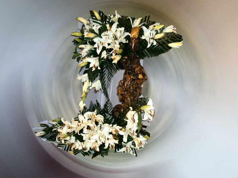 White Lilies and Green Leaves — Calm