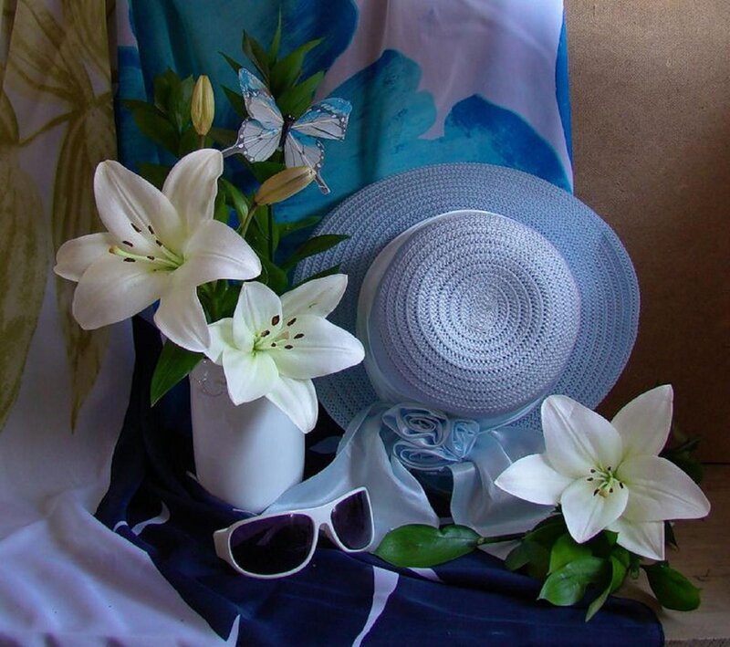 White Lilies and Hat