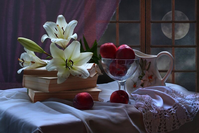 White Lilies and Peaches — Serene