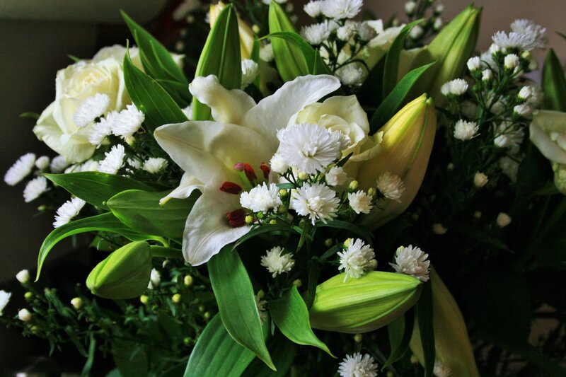 White Lilies and Roses — Calm, Photograph