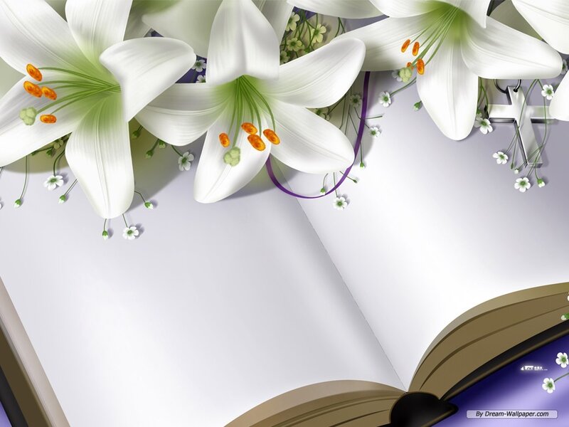 White Lilies on Book