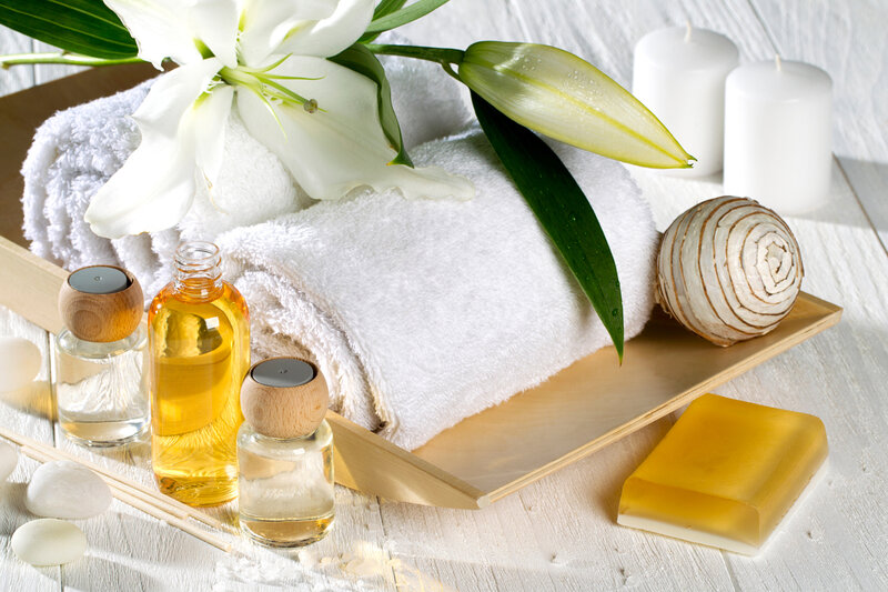 White Lilies on Towels