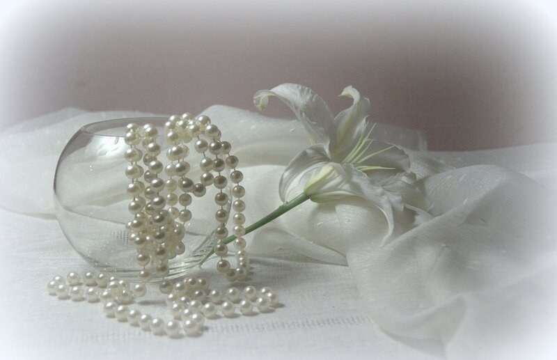 White Lily and Pearls