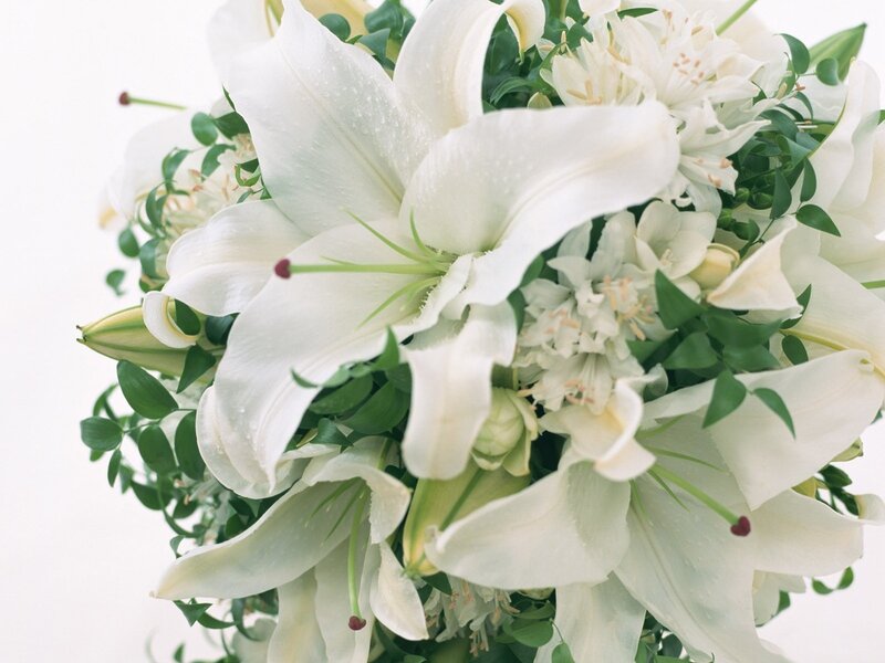 White Lily Bouquet — Serene, Photograph