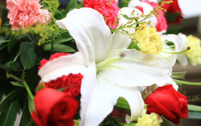 White Lily in Bouquet — Calm, Photograph
