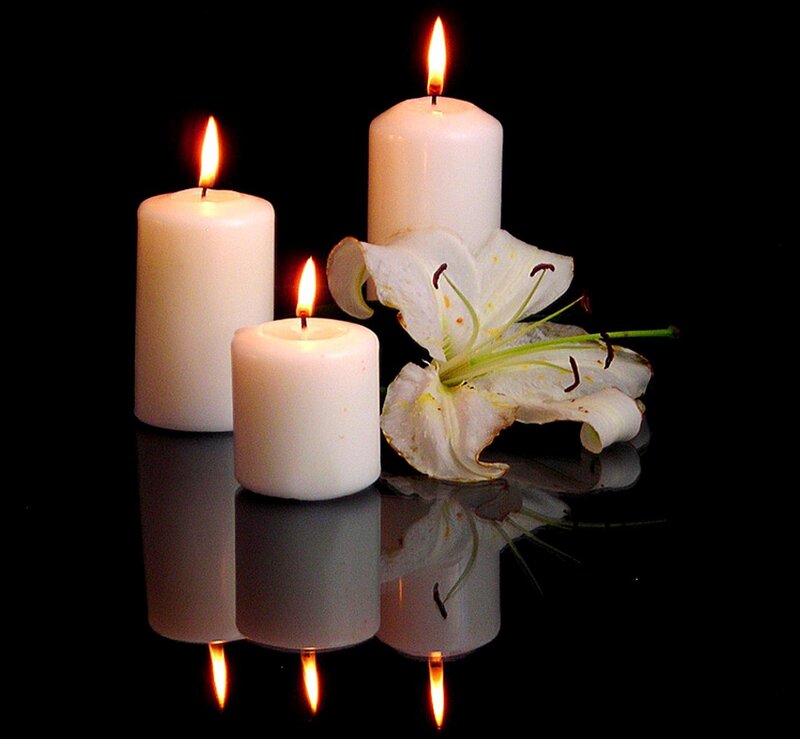 White Lily with Candles