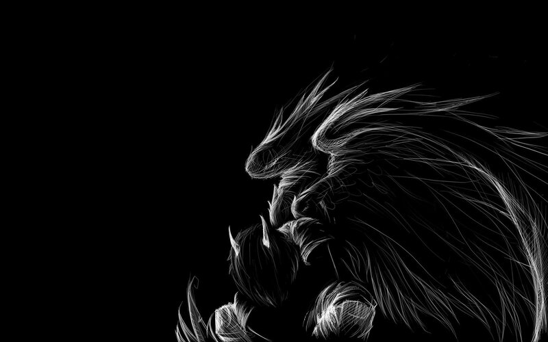 white line art of a creature