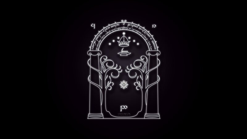 White Line Art of a Gate