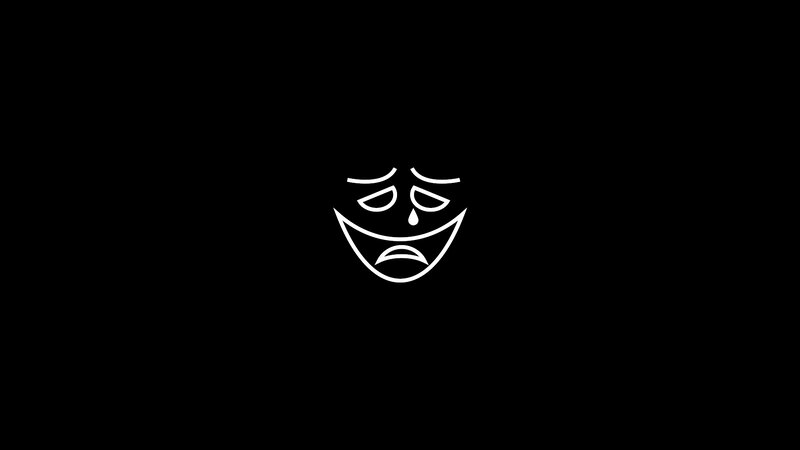 White Line Drawing of Face