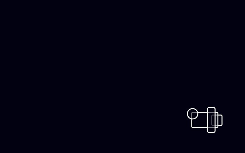white line icon on dark background