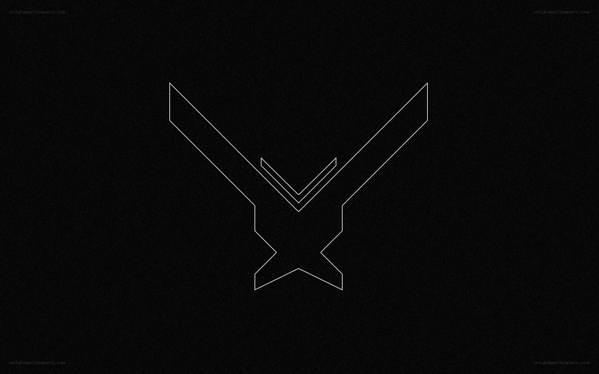 white line logo on black