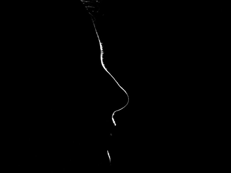 White Line on Black Background — Minimalist