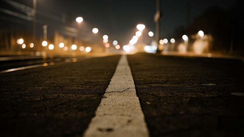 White Line on Road — Black