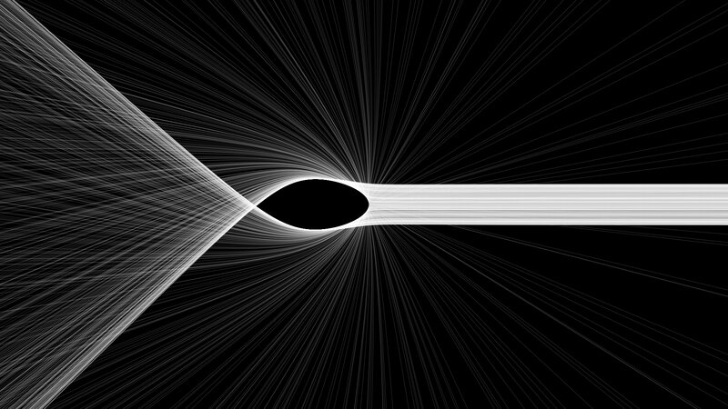 White Lines Converging on Black