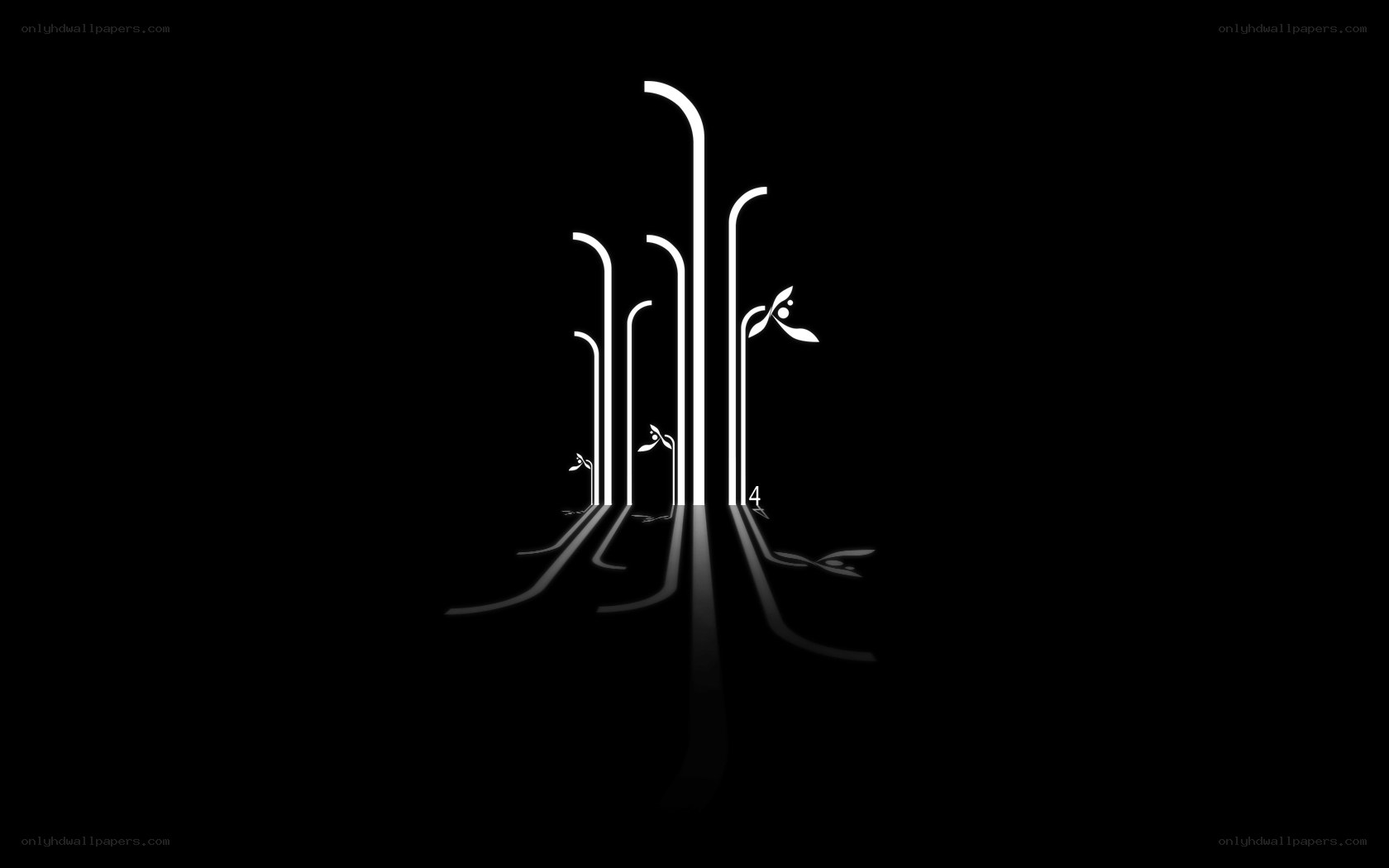 white lines on black background