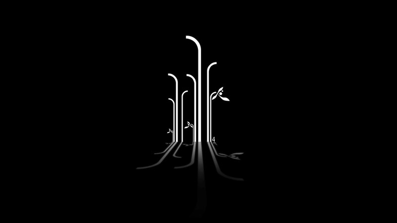 white lines on black background