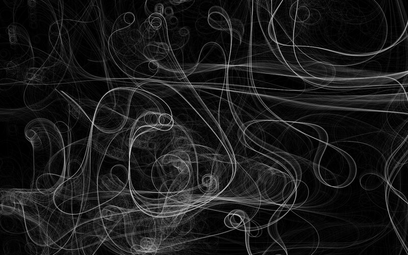 White Lines on Black Background — Calm, Abstract, Curves