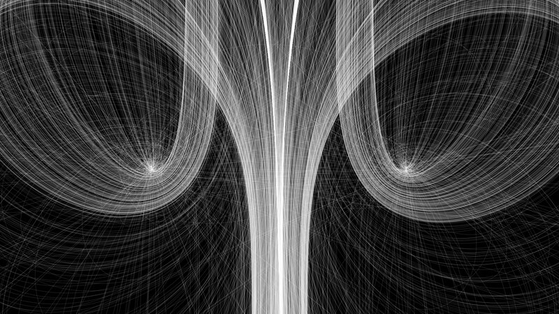 White Lines on Black Background — Calm, Abstract