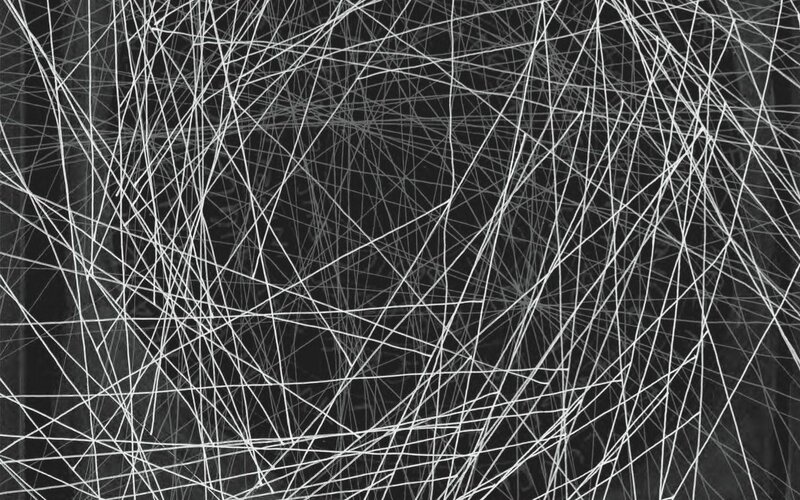 White Lines on Black Background — Chaotic, Abstract