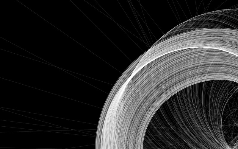 White Lines on Black Background — Minimalist, Abstract, Curves