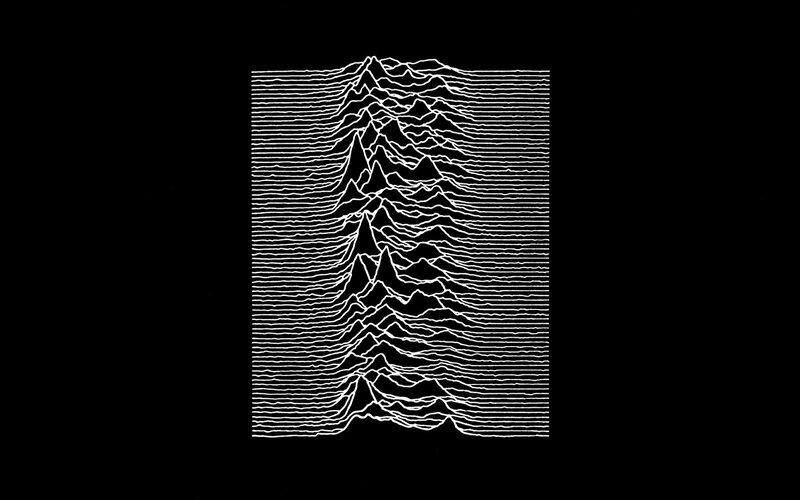 White Lines on Black Background — Minimalist, Abstract, Mountains