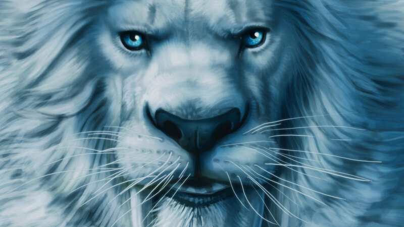 White Lion with Blue Eyes