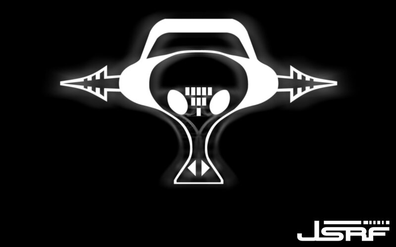 White Logo on Black Background — Minimalist, Vector Art, Text
