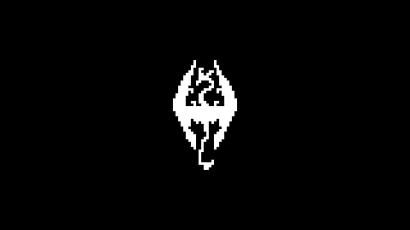 White Logo on Black — Minimalist, Pixel Art