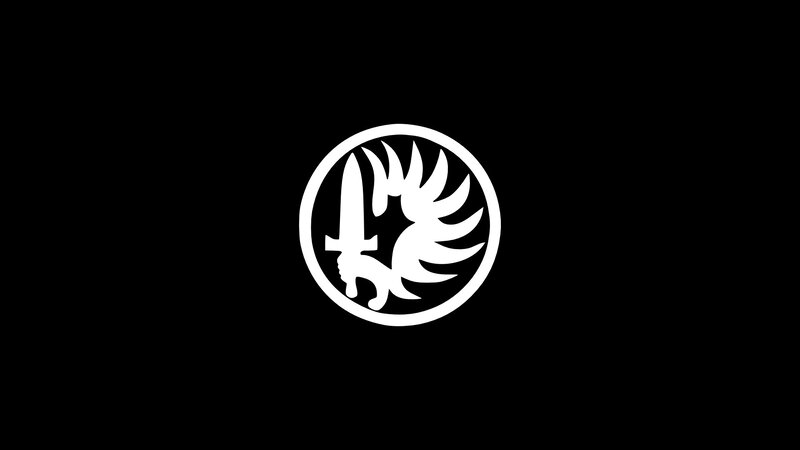 White Logo on Black — Minimalist, Vector Art, Circle