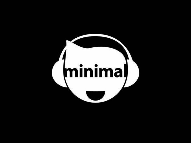 White Logo on Black — Minimalist, Vector Art, Headphones