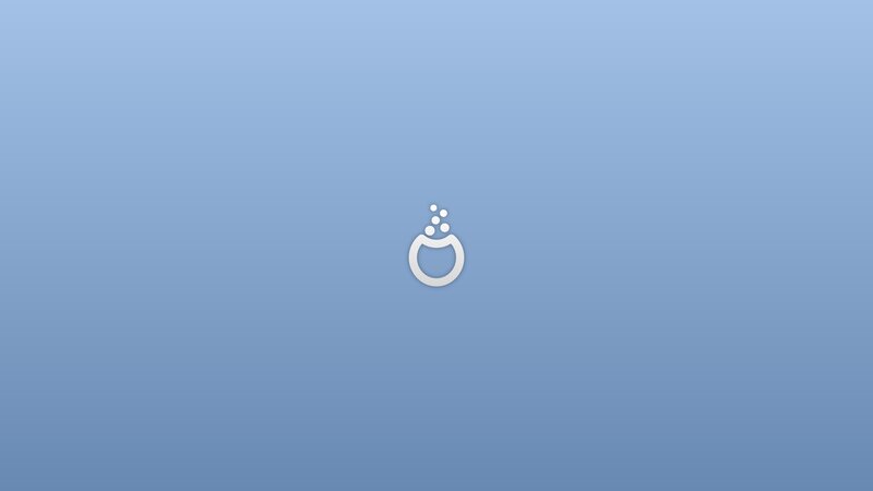 White Logo on Blue — Calm, Minimalist