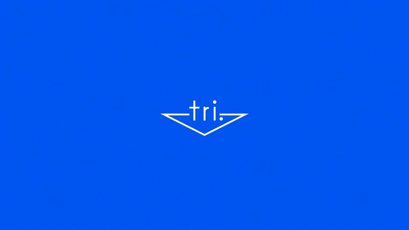 White Logo on Blue — Neutral, Minimalist