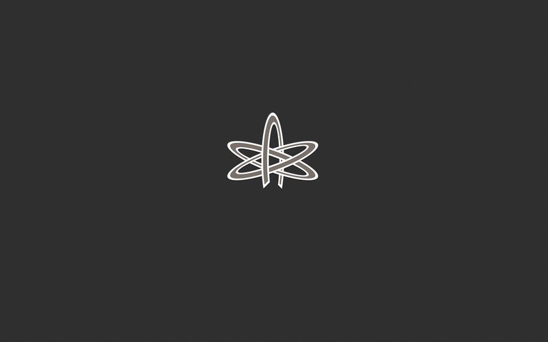 White Logo on Dark Background — Black, Minimalist, Vector Art, Gray