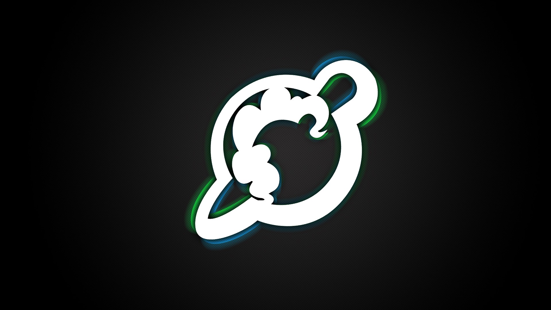 white logo on dark background
