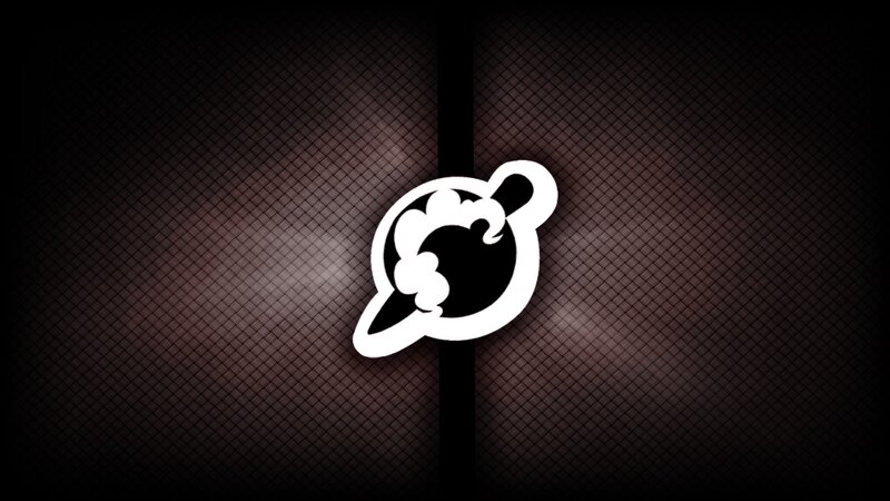 white logo on dark mesh background