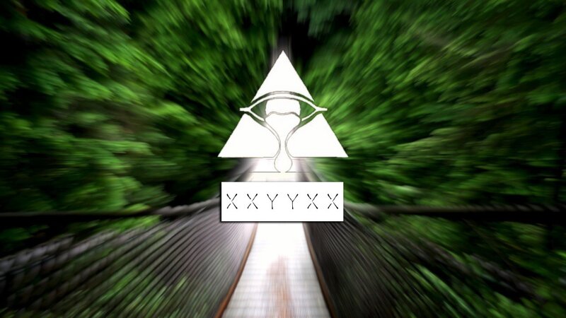 White Logo on Forest Path