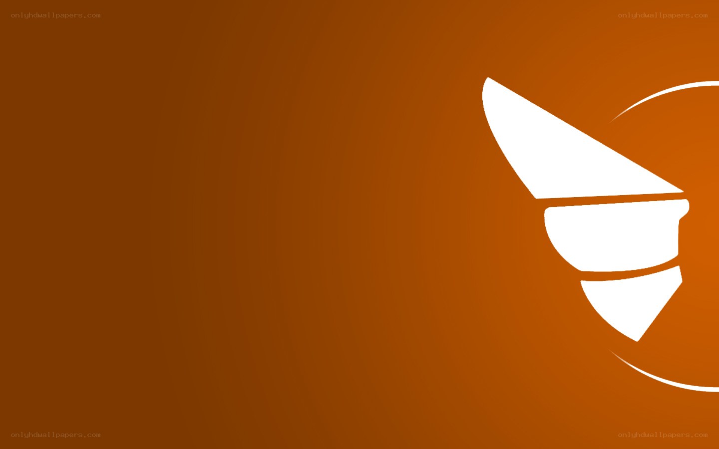 white logo on orange background