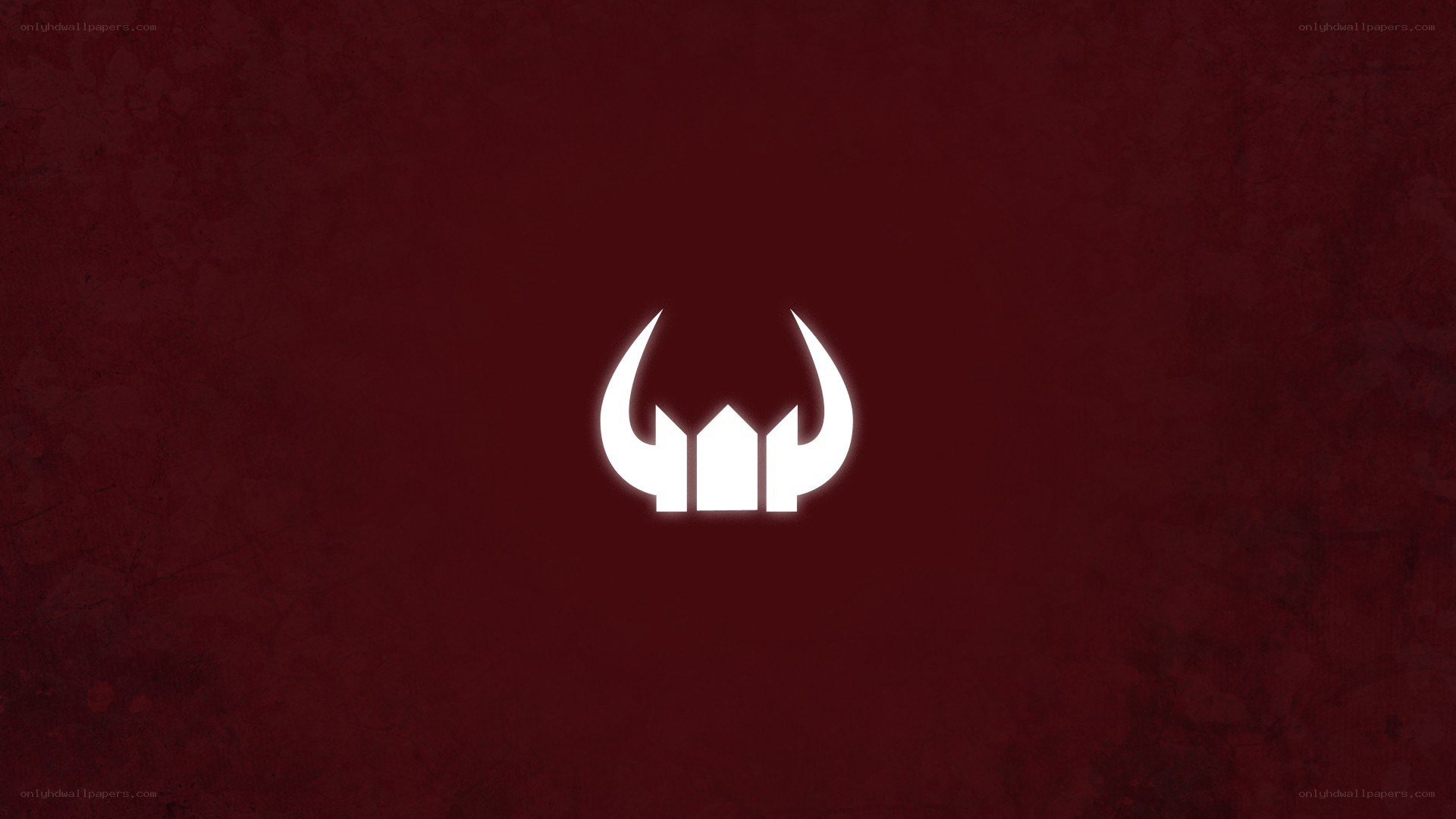 white logo on red background