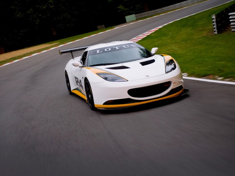 White Lotus race car on track