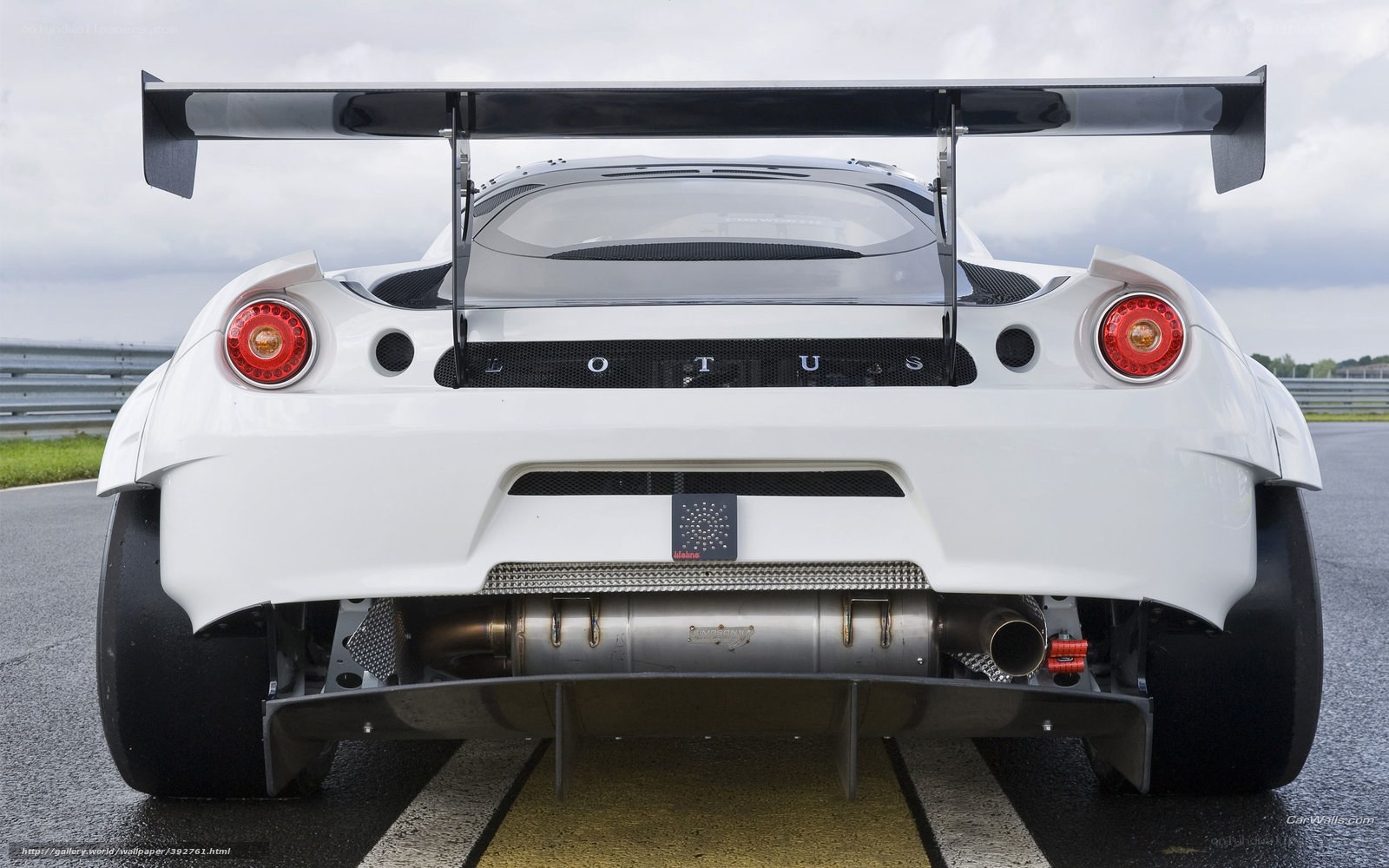 white lotus race car rear view