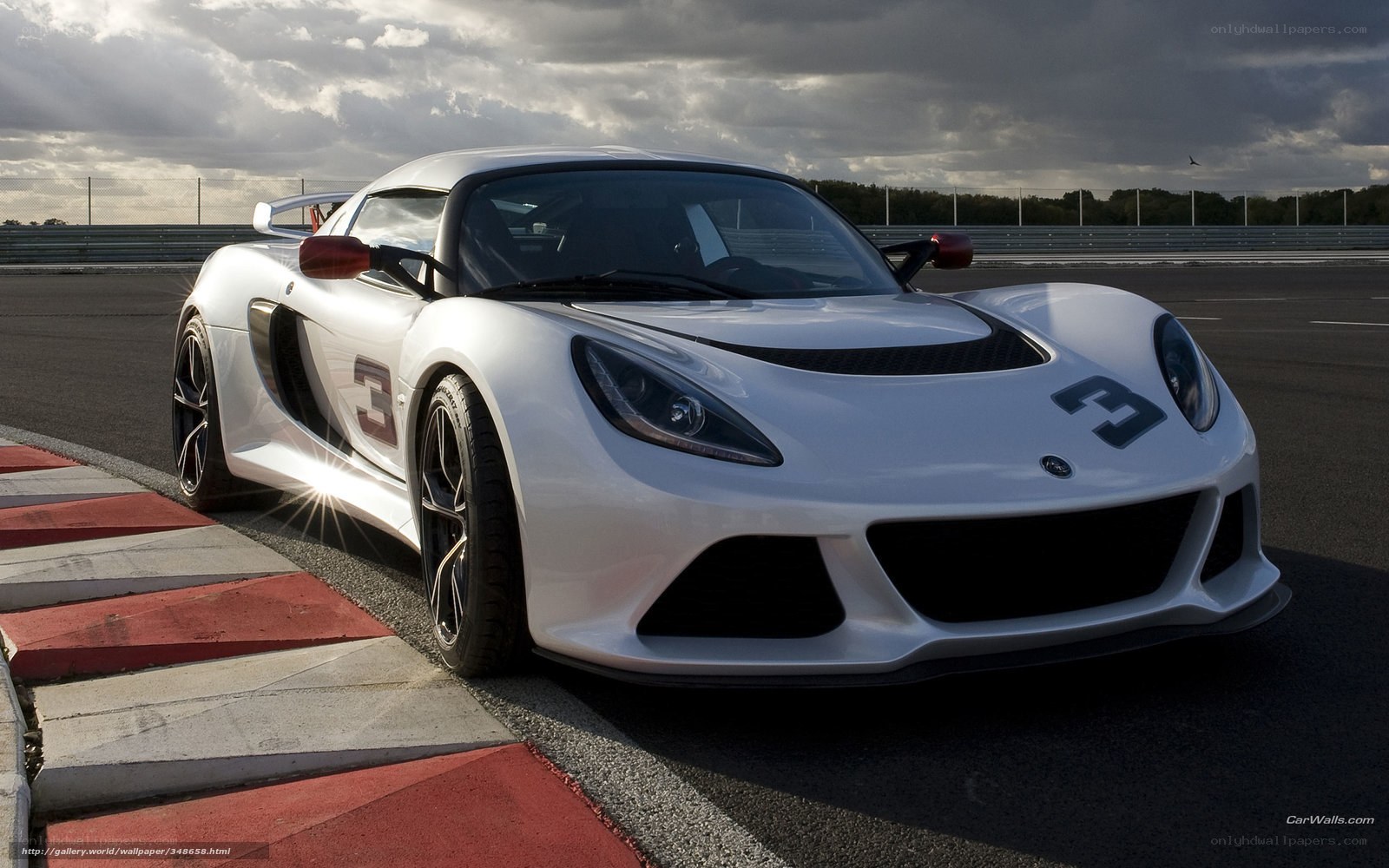 White Lotus sports car on racetrack