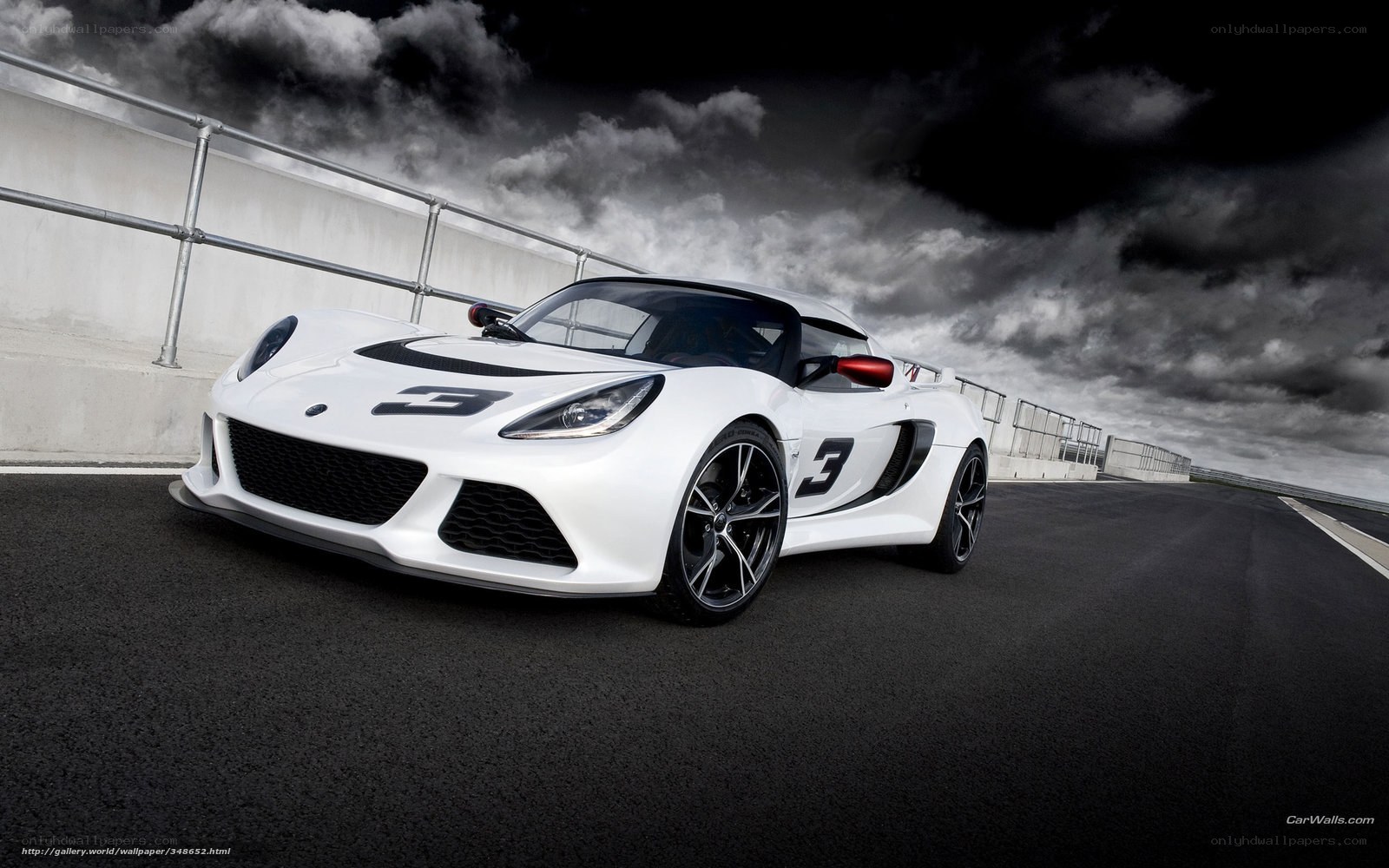 White Lotus sports car on track