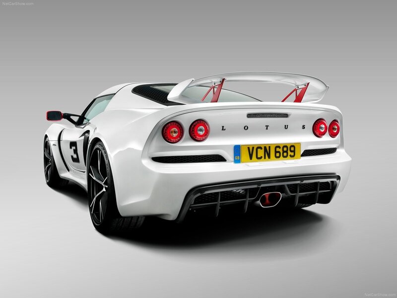 White Lotus sports car rear view