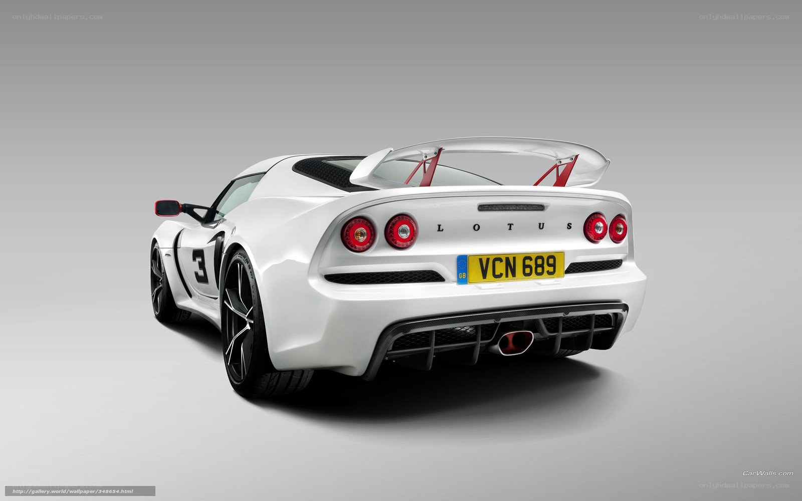 White Lotus sports car rear view