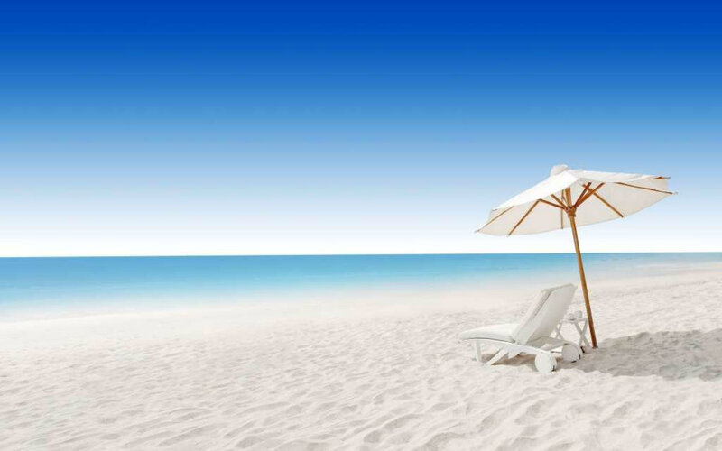 White Lounge Chair — Blue